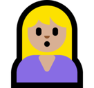 Person Pouting Emoji with Medium-Light Skin Tone, Microsoft style