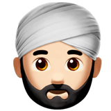 Man Wearing Turban Emoji with Light Skin Tone, Apple style