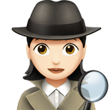Woman Detective Emoji with Light Skin Tone, Apple style