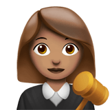 Woman Judge Emoji with Medium Skin Tone, Apple style