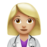Woman Health Worker Emoji with Medium-Light Skin Tone, Apple style