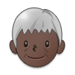 Older Person Emoji with Dark Skin Tone, Samsung style