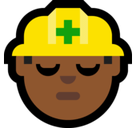 Man Construction Worker Emoji with Medium-Dark Skin Tone, Microsoft style