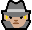 Man Detective Emoji with Medium-Light Skin Tone, Microsoft style