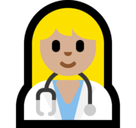 Woman Health Worker Emoji with Medium-Light Skin Tone, Microsoft style