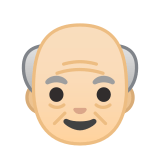 Old Man Emoji with Light Skin Tone, Google style