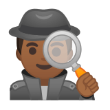 Detective Emoji with Medium-Dark Skin Tone, Google style