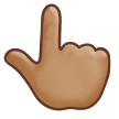Backhand Index Pointing Up Emoji with Medium Skin Tone, Samsung style