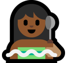 Person in Steamy Room Emoji with Medium-Dark Skin Tone, Microsoft style