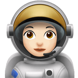 Woman Astronaut Emoji with Light Skin Tone, Apple style