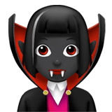 Woman Vampire Emoji with Dark Skin Tone, Apple style