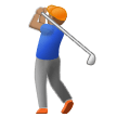 Person Golfing Emoji with Medium Skin Tone, Samsung style