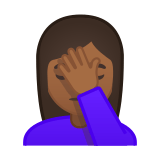 Person Facepalming Emoji with Medium-Dark Skin Tone, Google style