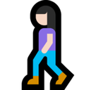 Woman Walking Emoji with Light Skin Tone, Microsoft style