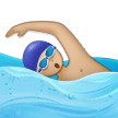 Man Swimming Emoji with Medium-Light Skin Tone, Samsung style