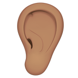 Ear Emoji with Medium Skin Tone, Apple style