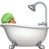 Person Taking Bath Emoji with Medium Skin Tone, Apple style