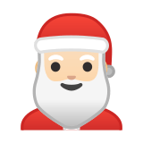 Santa Claus Emoji with Light Skin Tone, Google style