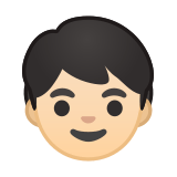 Child Emoji with Light Skin Tone, Google style