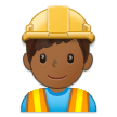Man Construction Worker Emoji with Medium-Dark Skin Tone, Samsung style