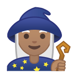 Mage Emoji with Medium Skin Tone, Google style