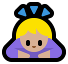 Woman Bowing Emoji with Medium-Light Skin Tone, Microsoft style