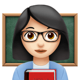 Woman Teacher Emoji with Light Skin Tone, Apple style