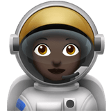 Woman Astronaut Emoji with Dark Skin Tone, Apple style