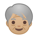 Older Person Emoji with Medium-Light Skin Tone, Google style