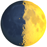 First Quarter Moon Emoji, Apple style