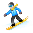 Snowboarder Emoji with Medium-Light Skin Tone, Samsung style
