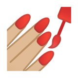 Nail Polish Emoji with Medium-Light Skin Tone, Google style