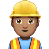 Man Construction Worker Emoji with Medium Skin Tone, Apple style