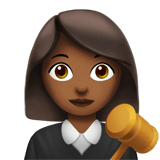 Woman Judge Emoji with Medium-Dark Skin Tone, Apple style