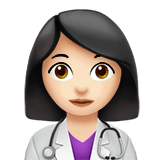 Woman Health Worker Emoji with Light Skin Tone, Apple style