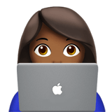Woman Technologist Emoji with Medium-Dark Skin Tone, Apple style
