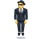 Man in Business Suit Levitating Emoji, Facebook style