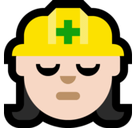 Woman Construction Worker Emoji with Light Skin Tone, Microsoft style