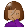 Person Facepalming Emoji with Medium Skin Tone, Samsung style