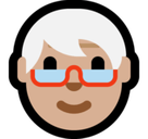 Older Person Emoji with Medium-Light Skin Tone, Microsoft style