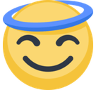 Smiling Face with Halo Emoji, Facebook style
