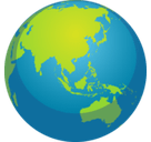Globe Showing Asia-Australia Emoji, Facebook style
