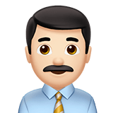 Man Office Worker Emoji with Light Skin Tone, Apple style