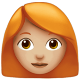Woman: Medium-Light Skin Tone, Red Hair, Apple style