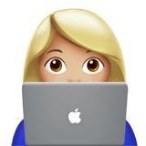 Woman Technologist Emoji with Medium-Light Skin Tone, Apple style
