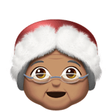 Mrs. Claus Emoji with Medium Skin Tone, Apple style