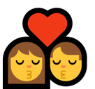 Kiss: Woman, Man Emoji, Microsoft style