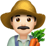 Man Farmer Emoji with Light Skin Tone, Apple style