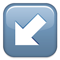 Down-Left Arrow Emoji, Apple style