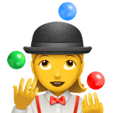 Woman Juggling Emoji, Apple style